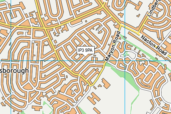 IP3 9PA map - OS VectorMap District (Ordnance Survey)