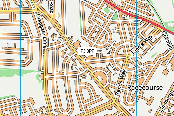 IP3 9PP map - OS VectorMap District (Ordnance Survey)