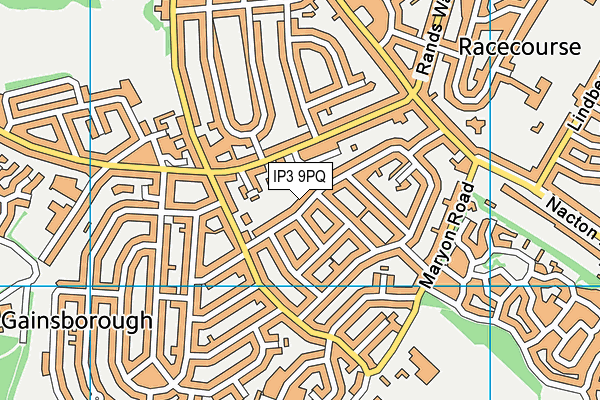 IP3 9PQ map - OS VectorMap District (Ordnance Survey)