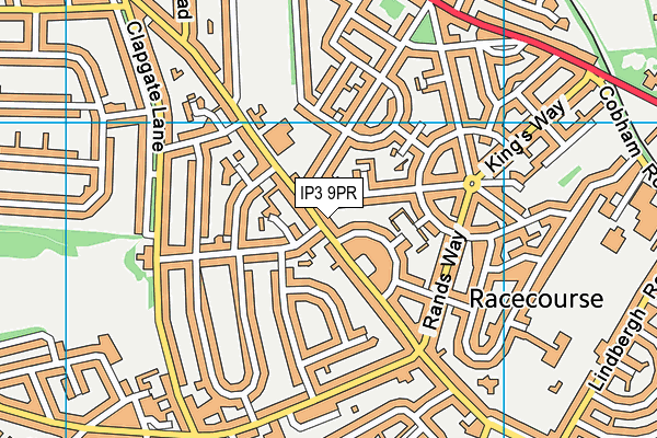 IP3 9PR map - OS VectorMap District (Ordnance Survey)