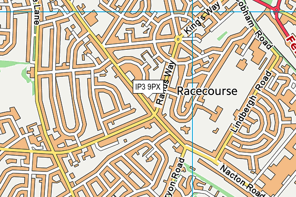 IP3 9PX map - OS VectorMap District (Ordnance Survey)