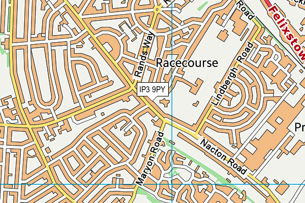 IP3 9PY map - OS VectorMap District (Ordnance Survey)
