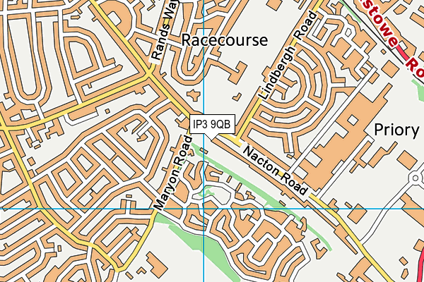 IP3 9QB map - OS VectorMap District (Ordnance Survey)