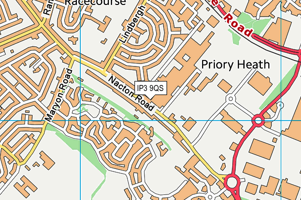 IP3 9QS map - OS VectorMap District (Ordnance Survey)