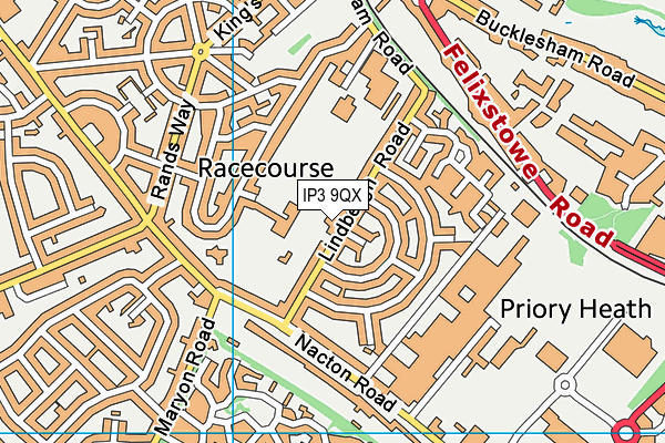 Inspire Suffolk map (IP3 9QX) - OS VectorMap District (Ordnance Survey)