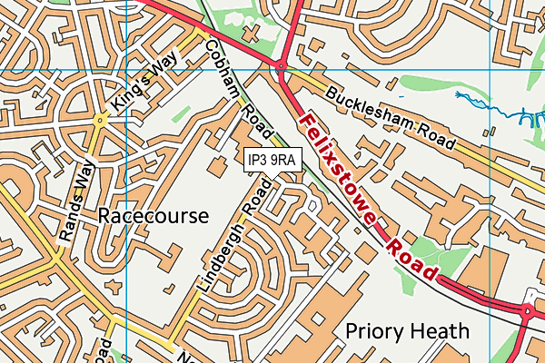 IP3 9RA map - OS VectorMap District (Ordnance Survey)