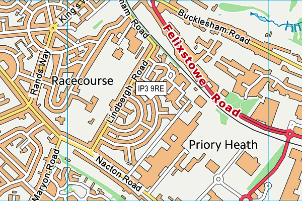 IP3 9RE map - OS VectorMap District (Ordnance Survey)