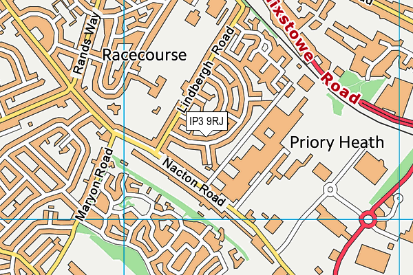 IP3 9RJ map - OS VectorMap District (Ordnance Survey)