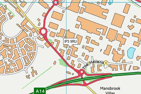 IP3 9RU map - OS VectorMap District (Ordnance Survey)