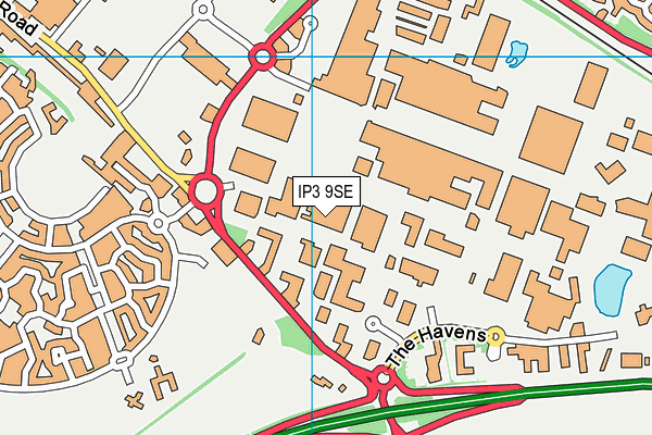 IP3 9SE map - OS VectorMap District (Ordnance Survey)