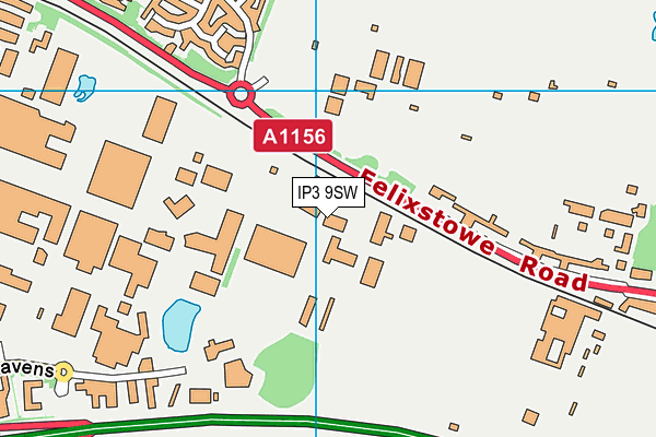 IP3 9SW map - OS VectorMap District (Ordnance Survey)
