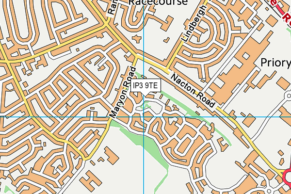 IP3 9TE map - OS VectorMap District (Ordnance Survey)