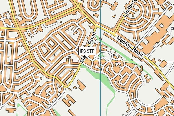 IP3 9TF map - OS VectorMap District (Ordnance Survey)