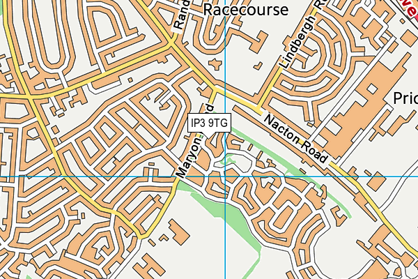 IP3 9TG map - OS VectorMap District (Ordnance Survey)