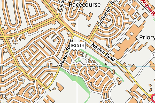 IP3 9TH map - OS VectorMap District (Ordnance Survey)