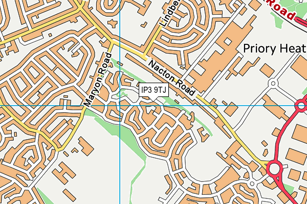 IP3 9TJ map - OS VectorMap District (Ordnance Survey)