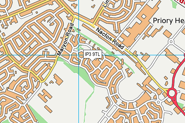IP3 9TL map - OS VectorMap District (Ordnance Survey)