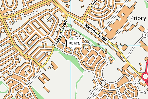 IP3 9TN map - OS VectorMap District (Ordnance Survey)