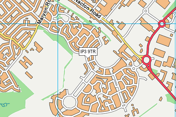 IP3 9TR map - OS VectorMap District (Ordnance Survey)