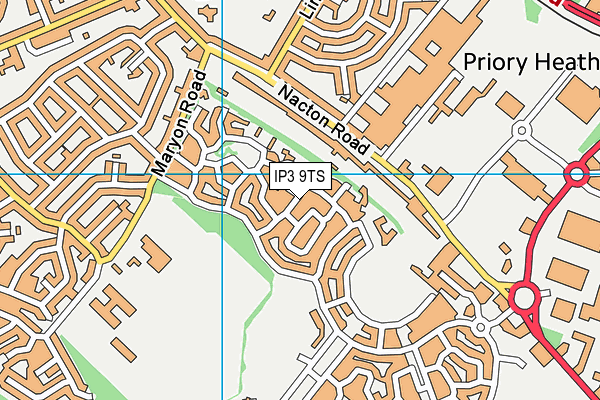 IP3 9TS map - OS VectorMap District (Ordnance Survey)