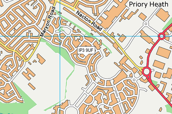 IP3 9UF map - OS VectorMap District (Ordnance Survey)