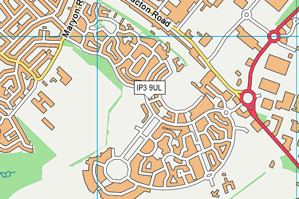 IP3 9UL map - OS VectorMap District (Ordnance Survey)