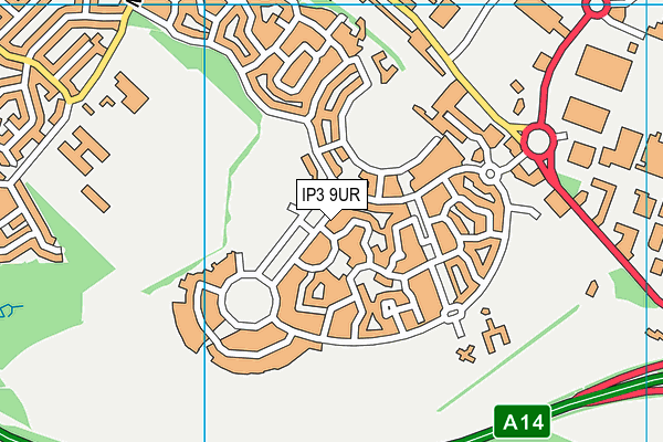IP3 9UR map - OS VectorMap District (Ordnance Survey)