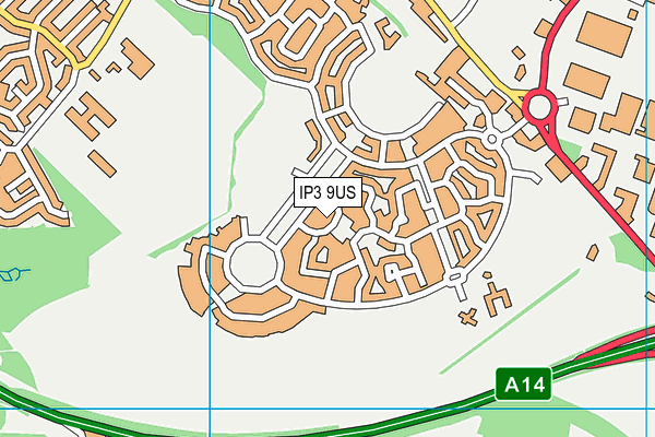 IP3 9US map - OS VectorMap District (Ordnance Survey)