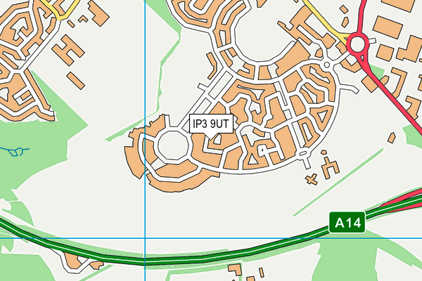 IP3 9UT map - OS VectorMap District (Ordnance Survey)