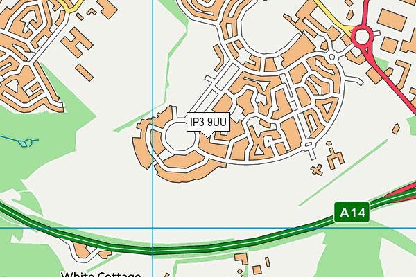 IP3 9UU map - OS VectorMap District (Ordnance Survey)