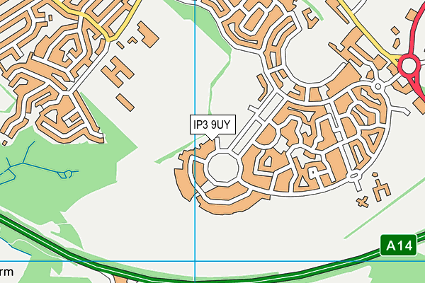 IP3 9UY map - OS VectorMap District (Ordnance Survey)