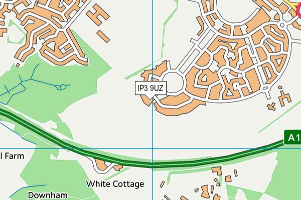 IP3 9UZ map - OS VectorMap District (Ordnance Survey)