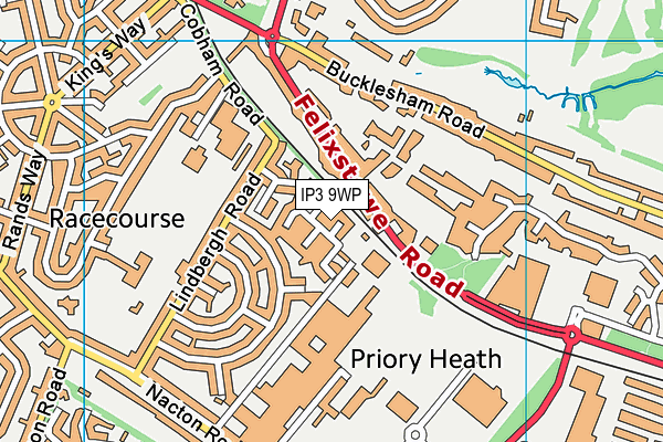 IP3 9WP map - OS VectorMap District (Ordnance Survey)