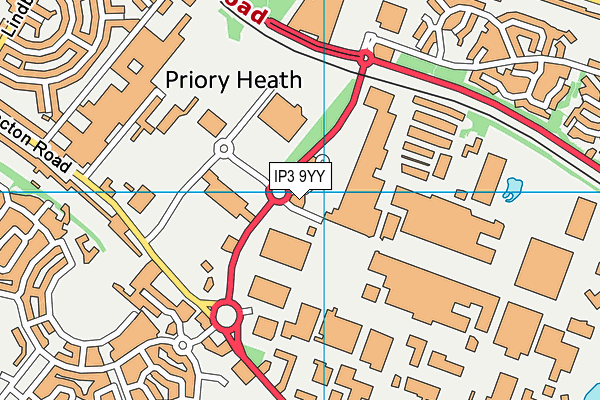 IP3 9YY map - OS VectorMap District (Ordnance Survey)