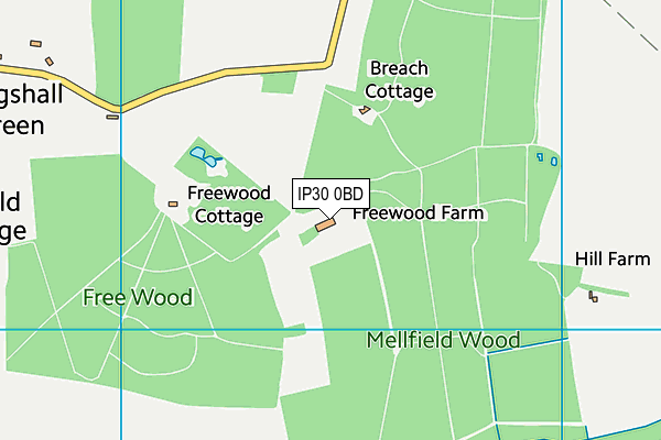 IP30 0BD map - OS VectorMap District (Ordnance Survey)