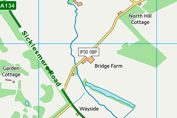 IP30 0BP map - OS VectorMap District (Ordnance Survey)