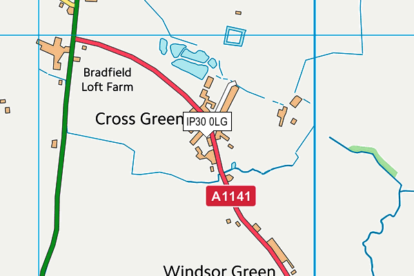 IP30 0LG map - OS VectorMap District (Ordnance Survey)