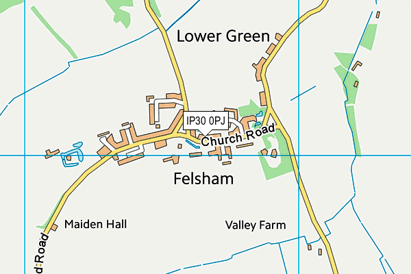 Felsham Playing Field (Closed) map (IP30 0PJ) - OS VectorMap District (Ordnance Survey)