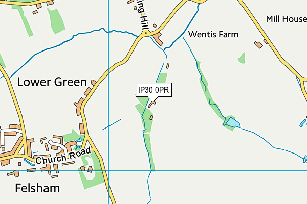 IP30 0PR map - OS VectorMap District (Ordnance Survey)