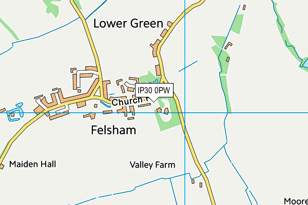 IP30 0PW map - OS VectorMap District (Ordnance Survey)