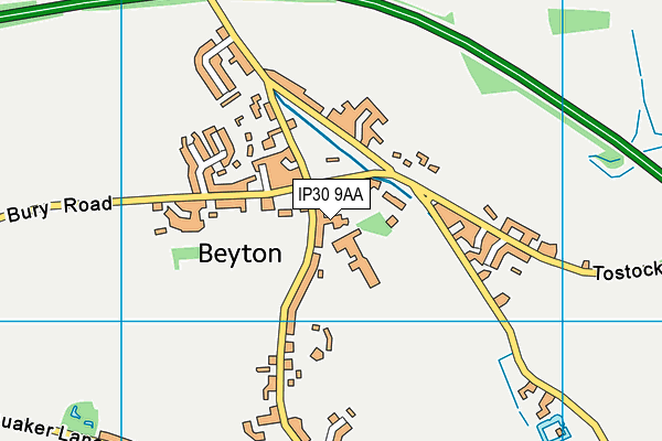 Beyton Middle School (Closed) map (IP30 9AA) - OS VectorMap District (Ordnance Survey)