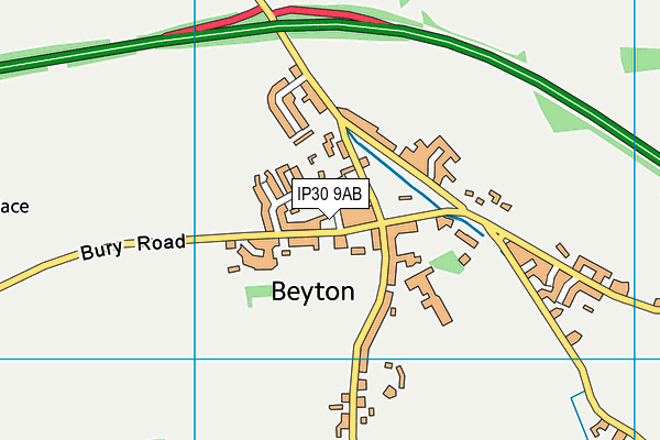 IP30 9AB map - OS VectorMap District (Ordnance Survey)