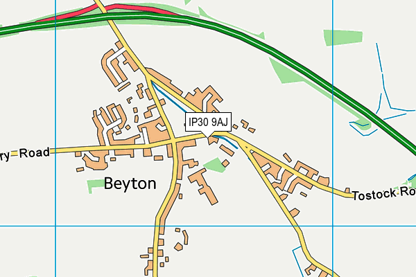 IP30 9AJ map - OS VectorMap District (Ordnance Survey)