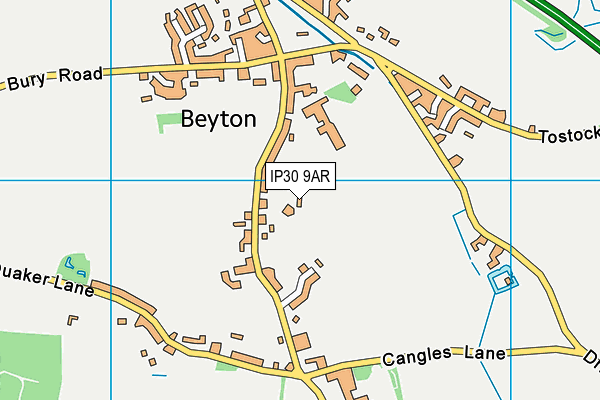 IP30 9AR map - OS VectorMap District (Ordnance Survey)