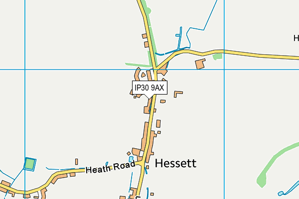 IP30 9AX map - OS VectorMap District (Ordnance Survey)