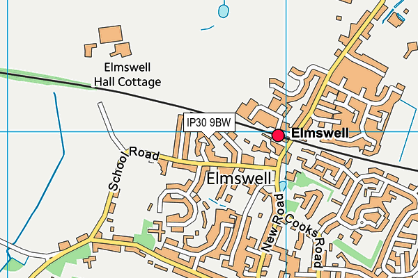 IP30 9BW map - OS VectorMap District (Ordnance Survey)