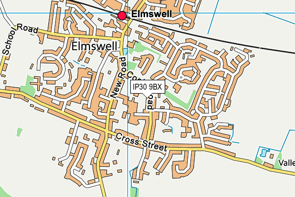 IP30 9BX map - OS VectorMap District (Ordnance Survey)