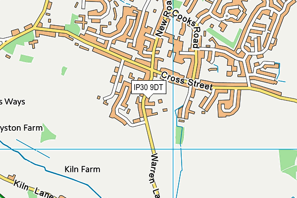 IP30 9DT map - OS VectorMap District (Ordnance Survey)