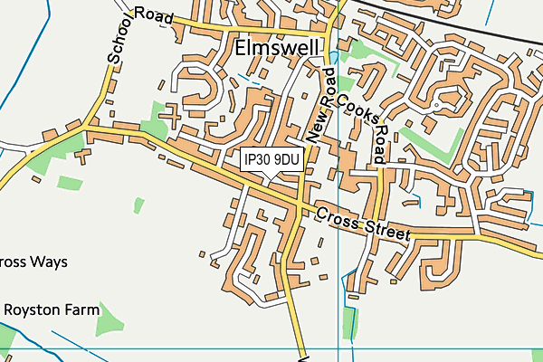 IP30 9DU map - OS VectorMap District (Ordnance Survey)