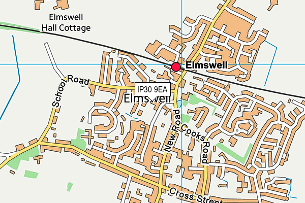 IP30 9EA map - OS VectorMap District (Ordnance Survey)